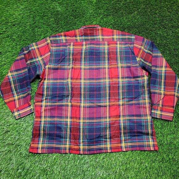VTG 90s Grunge Plaid Flannel Shacket Mens XL Oversized Baggy (Fits 2XL) - Picture 4 of 6